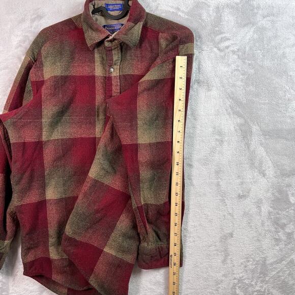 Pendleton Lodge Shirt Men's Medium Shacket Flannel Wool Red Button Down Outdoor - Picture 8 of 16